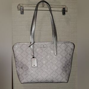 Kate Spade Silver Floral Tote